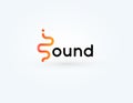 Music icon, radio wave logotype, soundwave symbol. Sound impulse logo design for voice and audio record studio, music Royalty Free Stock Photo