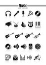 Music icon set Royalty Free Stock Photo