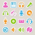 Music icon set. Royalty Free Stock Photo
