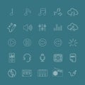 Music icon set line version, vector eps10 Royalty Free Stock Photo