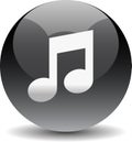 Music icon web button black