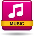 Music icon web button pink