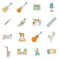 Music Icons Line Set Royalty Free Stock Photo