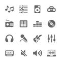 Music icons set. Royalty Free Stock Photo