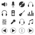 Music equipment and web icons