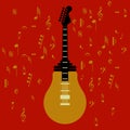 Music idea on red background