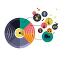 Music infographic and icon set of instruments Royalty Free Stock Photo