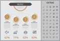 Music infographic template, elements and icons. Royalty Free Stock Photo