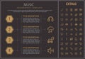 Music infographic template, elements and icons. Royalty Free Stock Photo