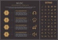 Music infographic template, elements and icons.