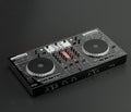 Music instriument, DJ mixer controller in a dark studio, 3d rendering Royalty Free Stock Photo