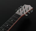 Music instriument, guitar handle in a dark studio, 3d rendering Royalty Free Stock Photo