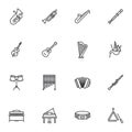 Music instrument line icons set Royalty Free Stock Photo