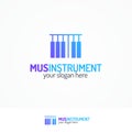 Music instrument logo set with piano keys icon Royalty Free Stock Photo