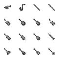 Music instrument vector icons set Royalty Free Stock Photo