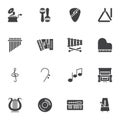 Music instrument vector icons set Royalty Free Stock Photo