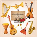 Music instruments color Royalty Free Stock Photo