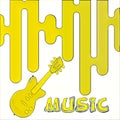 Music Instruments Guitar Yellow Colour Roy Effects illustration And Vector