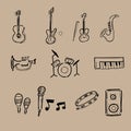 Music instruments icons set Royalty Free Stock Photo