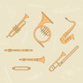 Music instruments Icons set 17