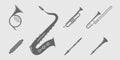 Music instruments Icons set 18