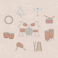 Music instruments Icons set 19