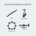 Music instruments icons set. Vector Royalty Free Stock Photo