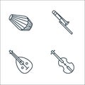 Music instruments line icons. linear set. quality vector line set such as violin, musical instrument, trombone Royalty Free Stock Photo
