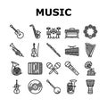 Music Instruments Performance Icons Set Vector Royalty Free Stock Photo