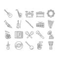 Music Instruments Performance Icons Set Vector . Royalty Free Stock Photo