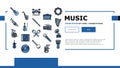 Music Instruments Performance Landing Header Vector Royalty Free Stock Photo