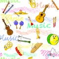 Music instruments seamless wallpaper