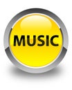 Music glossy yellow round button Royalty Free Stock Photo