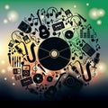 music items concept. Vector illustration decorative design Royalty Free Stock Photo