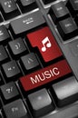 Music key on keyboard Royalty Free Stock Photo