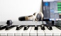 Music Keyboard in DAW studio music station Royalty Free Stock Photo