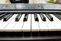 Music keyboard , front view with perspective Royalty Free Stock Photo