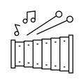 music kid leisure line icon vector illustration