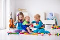 Music for kids, children with instruments Royalty Free Stock Photo