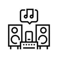 music leisure line icon vector illustration Royalty Free Stock Photo