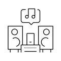 music leisure line icon vector illustration Royalty Free Stock Photo