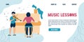 Music lesson at home or in classroom landing page