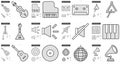 Music line icon set. Royalty Free Stock Photo