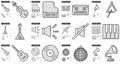 Music line icon set. Royalty Free Stock Photo