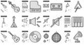 Music line icon set. Royalty Free Stock Photo