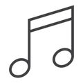 Music line icon, web and mobile, note sign vector Royalty Free Stock Photo