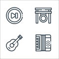 music line icons. linear set. quality vector line set such as accordion, guitar, gong Royalty Free Stock Photo