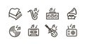 Music, line icons set. Collection vector black outline logo for mobile apps web or site design Royalty Free Stock Photo