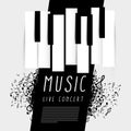 Music - live concert poster with piano keys and notes Royalty Free Stock Photo