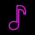 Quaver symbol pink neon musical icon on black background Royalty Free Stock Photo